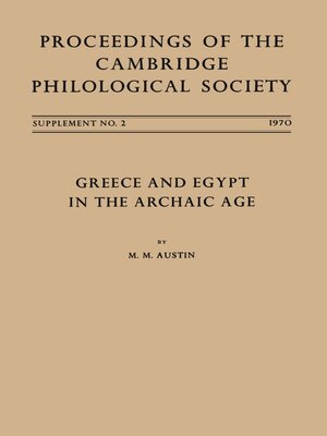 cover image of Greece and Egypt in the Archaic Age